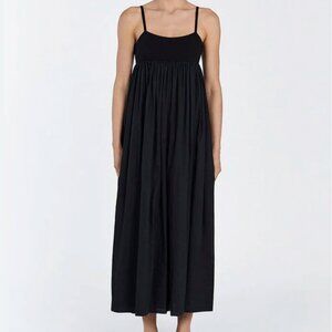 NWT DISSH maeve black midi linen cotton dress SZ S